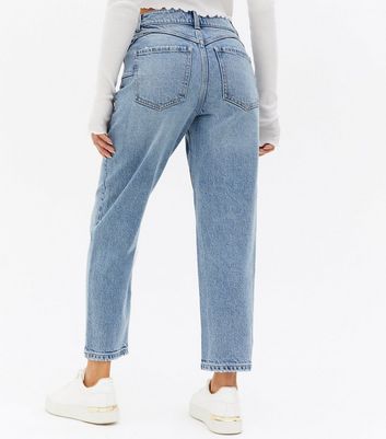 Damen Bekleidung Petite Teal Waist Enhance Tori Mom Jeans