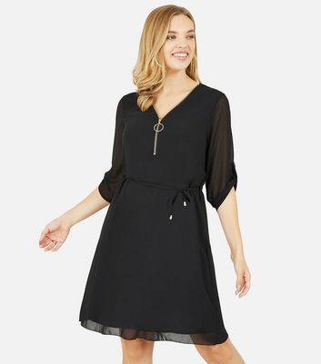 New look black tunic dress best sale