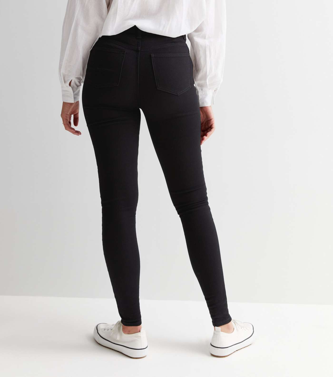 Tall Black Dark Wash High Waist Hallie Super Skinny Jeans Image 4