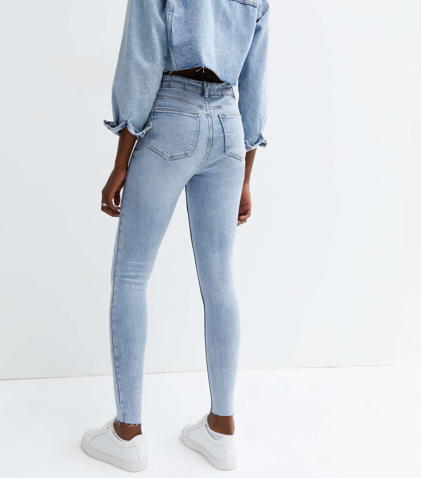 Tall Pale Blue High Waist Hallie Super Skinny Jeans Image 4