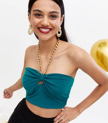 teal tube top