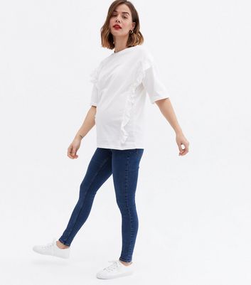New Look Women's Tall Maternity Blue Under Bump Lift \u0026 Shape Emilee Jeggings - UK 8