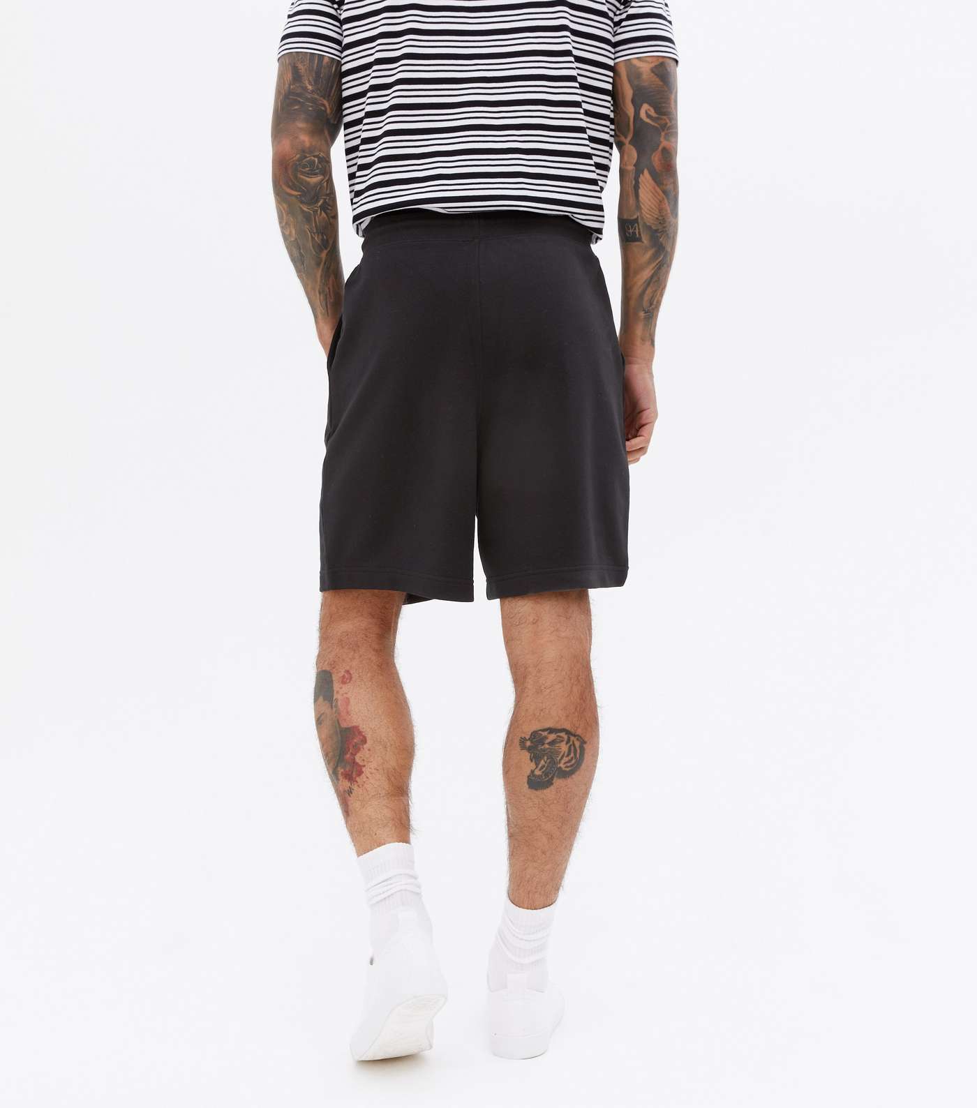 Black Jersey Oversized Shorts Image 3
