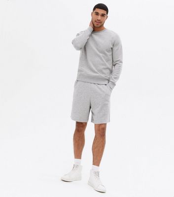 Grey Marl Jersey Oversized Shorts | New 