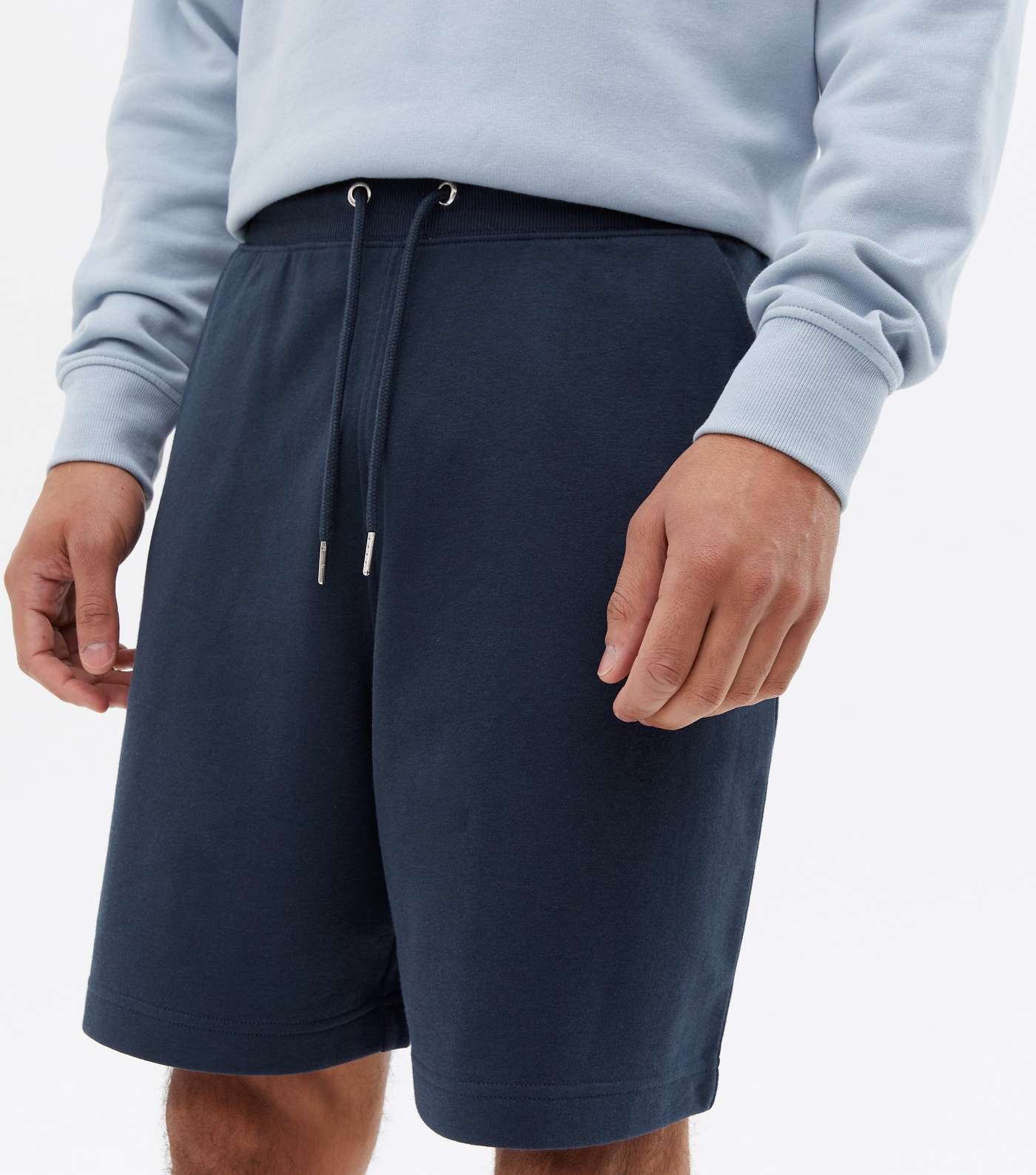 Navy Jersey Oversized Shorts Image 2
