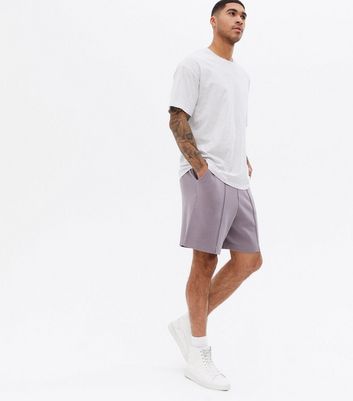 Purple Jersey Pintuck Shorts