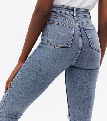 Click to view product details and reviews for Tall Teal Ripped High Waist Hallie Super Skinny Jeans New Look.