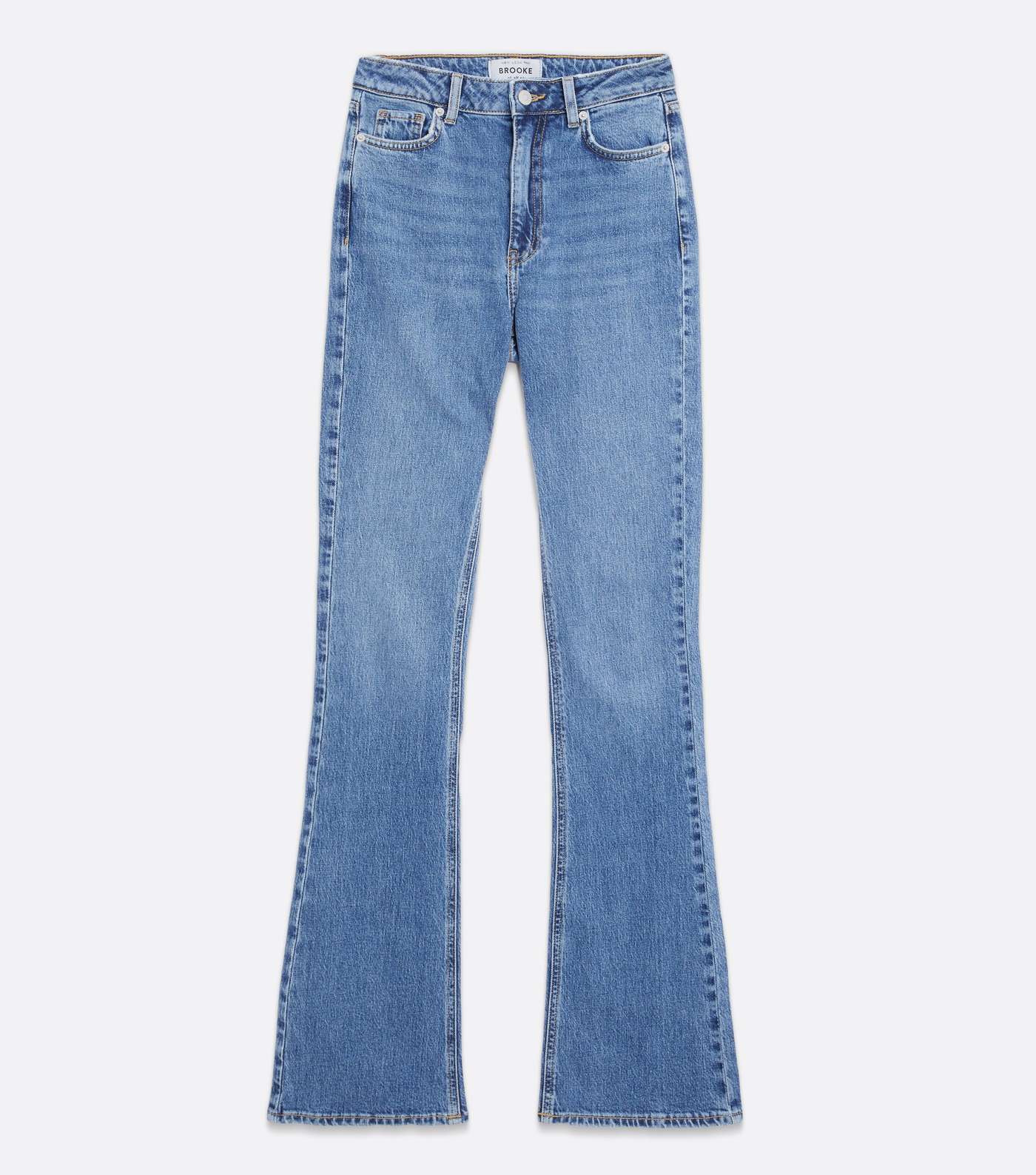 Tall Blue Mid Wash High Waist Flared Brooke Jeans Image 5