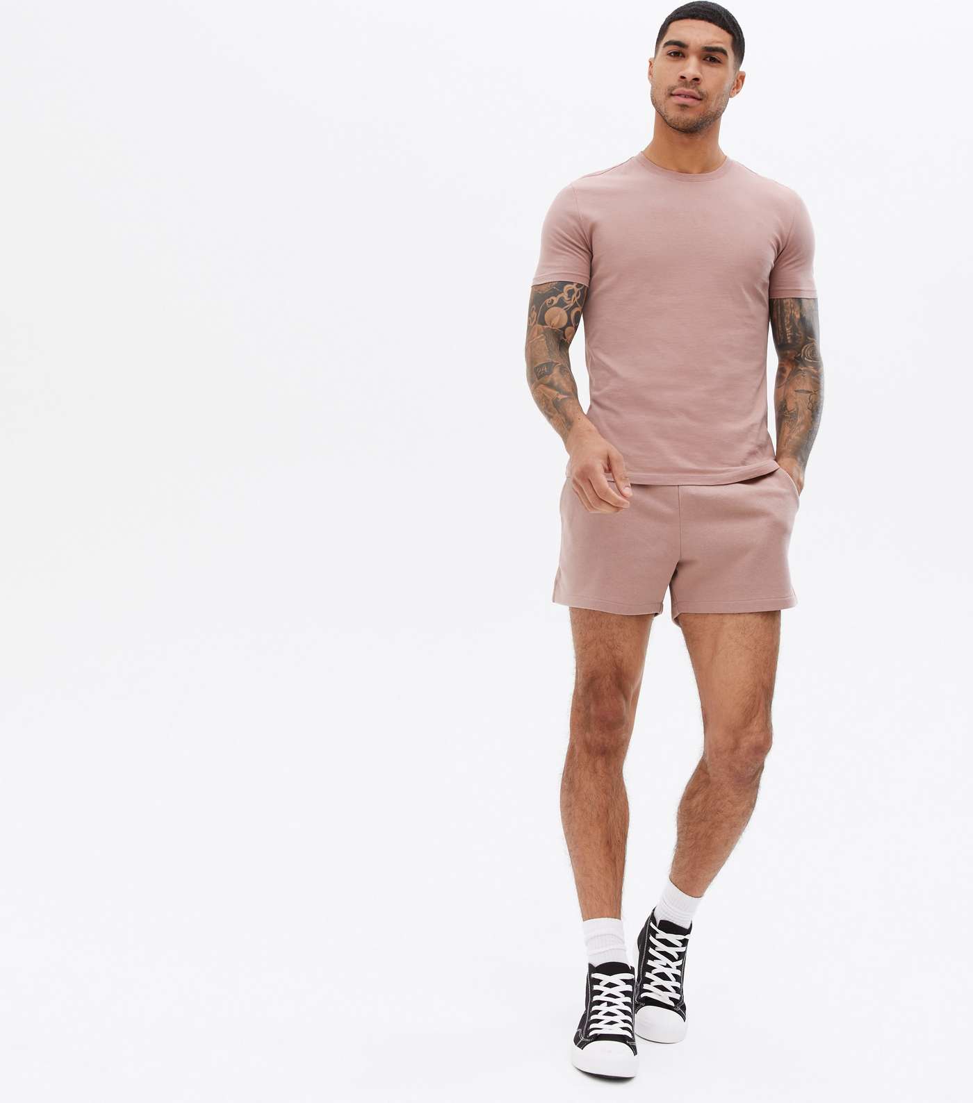 Pale Pink Jersey Short Length Shorts