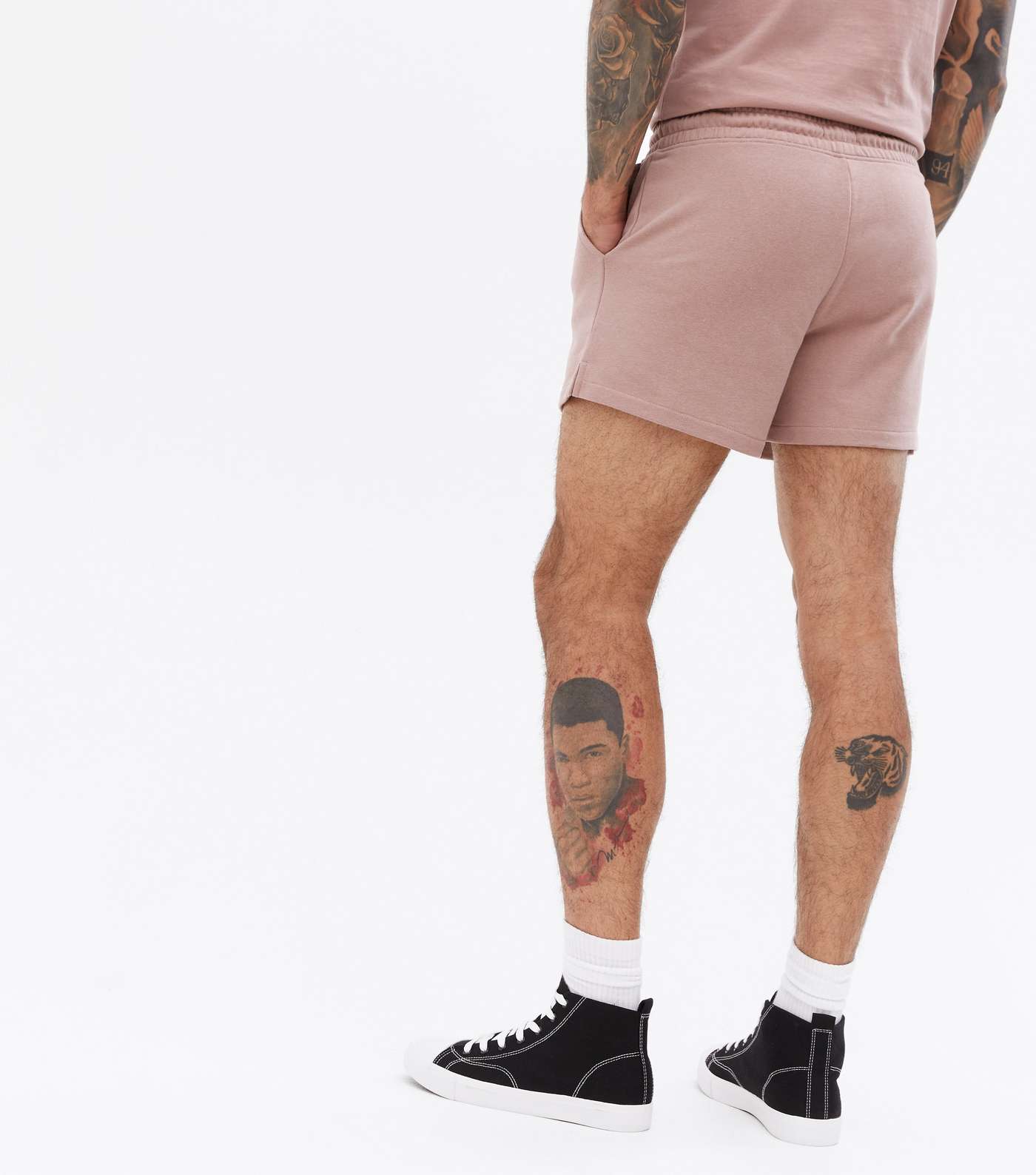 Pale Pink Jersey Short Length Shorts Image 3