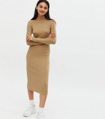 Pink Vanilla Camel Ribbed High Neck 