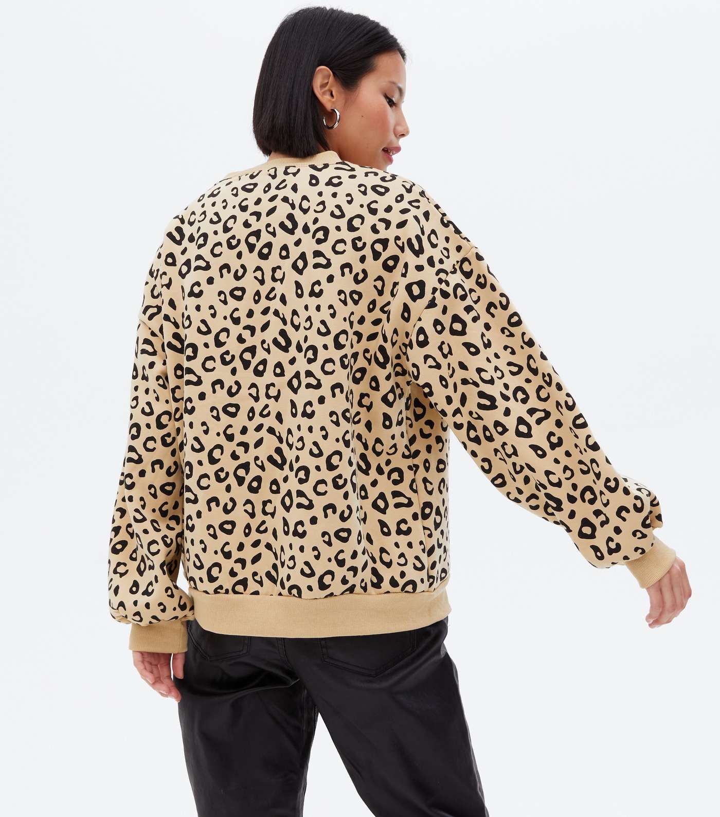 Pink Vanilla Brown Leopard Print Sweatshirt Image 4