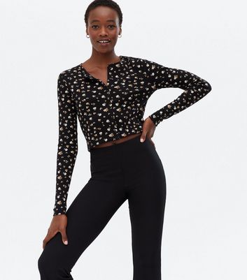 floral cropped cardigan