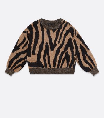 Click to view product details and reviews for Only Petite Light Brown Zebra Print Jumper New Look.