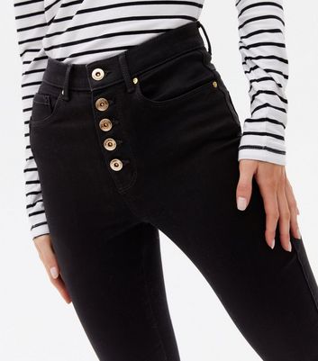 Women's black hot sale button fly jeans