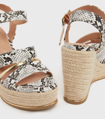 Bandmate snake print sale platform wedges