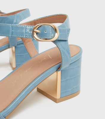 blue block heels wide fit