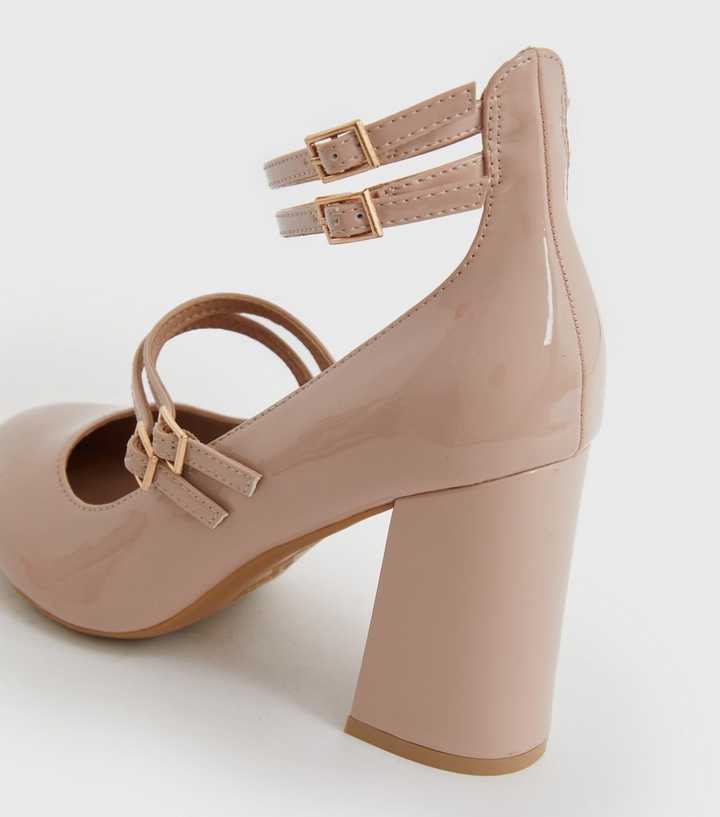 Glamorous Double Strap Mary Jane Mid Heeled Shoes