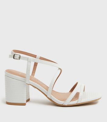 White heeled sandals wide on sale fit