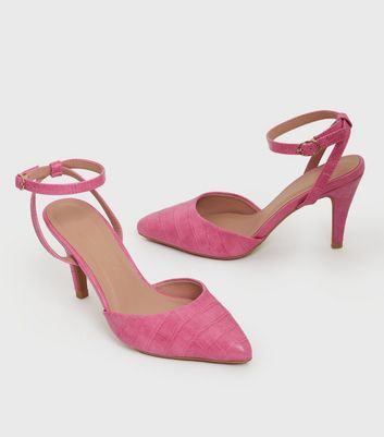 bright pink heels wide fit