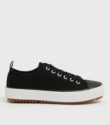 New look best sale black canvas shoes