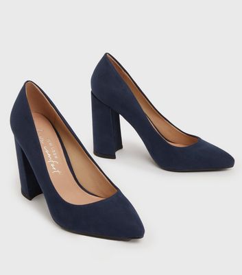 Navy shoes with deals block heel