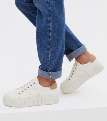 White platform clearance trainers new look