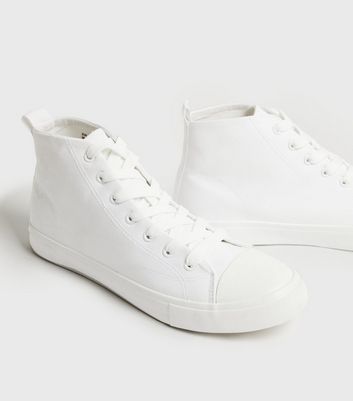 Mens white hot sale canvas high tops