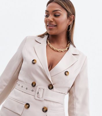 belted double breasted blazer