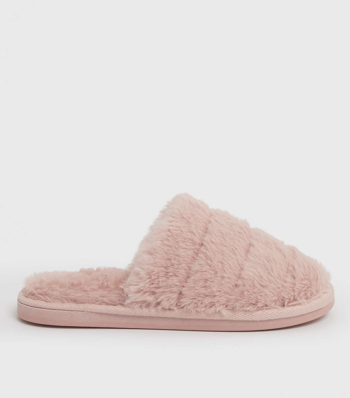 Pink Faux Fur Mule Slippers