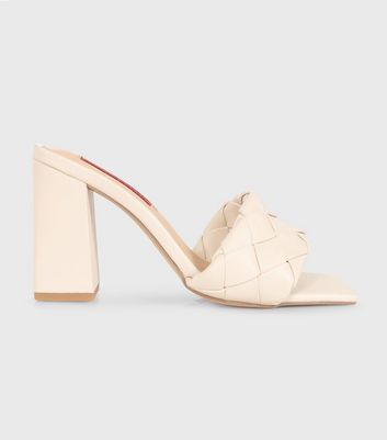 off white open toe heels