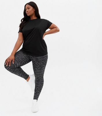 Curves Black Zebra Print High Waist 