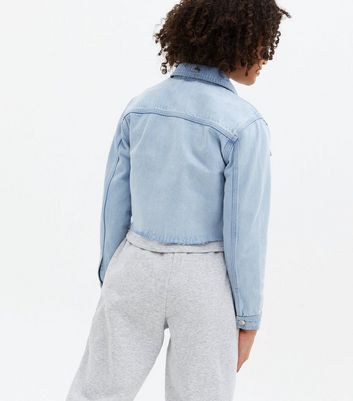 pale blue cropped jacket