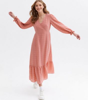 new look pink tiered dress