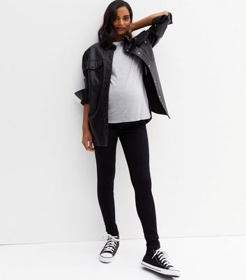 Curves Maternity Black Over Bump Lift & Shape Emilee Jeggings