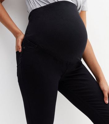Curves Maternity Black Over Bump Lift & Shape Emilee Jeggings New Look