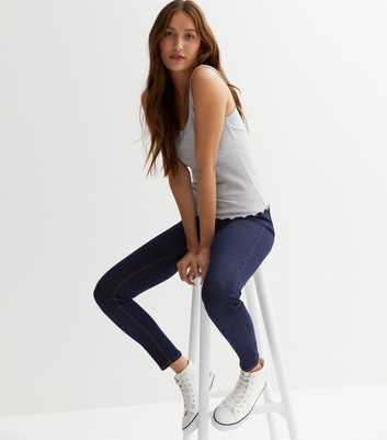 Navy Mid Rise Amie Skinny Jeans