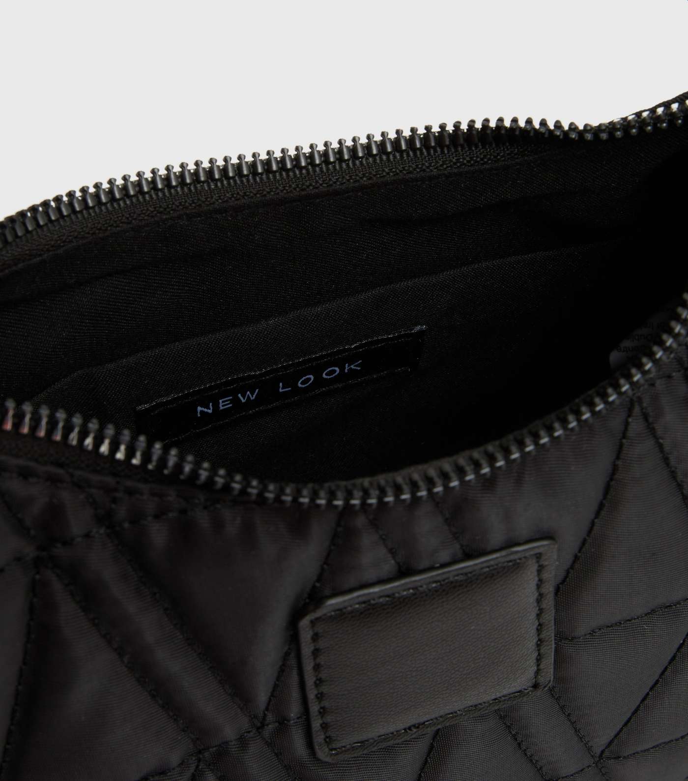 Black Quilted Leather-Look Trim Shoulder Bag Image 4