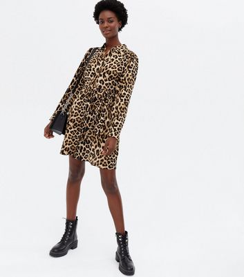 leopard print tee shirt dress