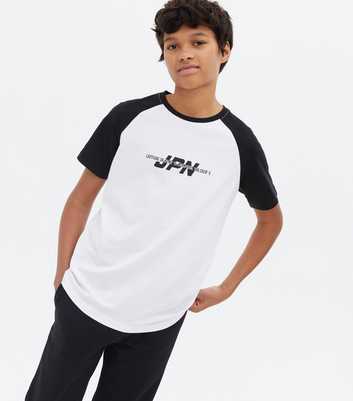 Boys Black JPN Logo Raglan Sleeve T-Shirt