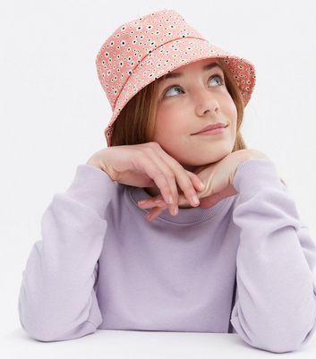 Girls Pink Floral Bucket Hat | New Look