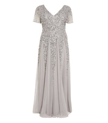quiz white and silver sequin dress