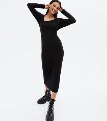 new look black long dress