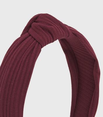 Damen Accessoires Rich Red Ribbed Knot Headband
