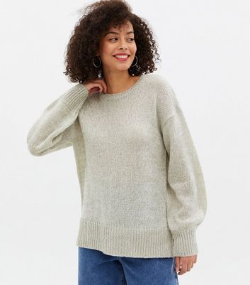 Click to view product details and reviews for Tall Pale Grey Step Hem Jumper New Look.