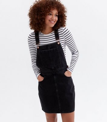 asos black overall dress