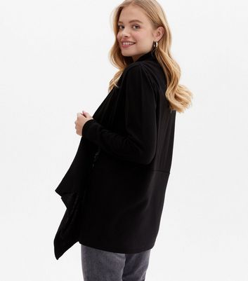 Click to view product details and reviews for Black Knit Waterfall Cardigan New Look.
