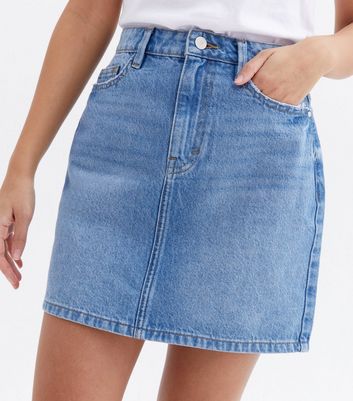 Click to view product details and reviews for Blue Denim Mom Skirt New Look.