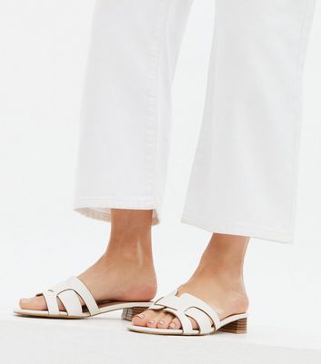 White sales slide mules