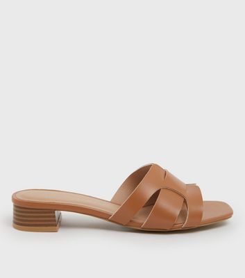 Leather deals tan mules